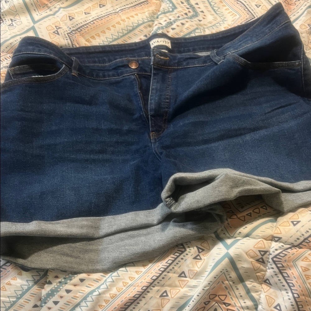 Ava & Viv Dark Blue Jean shorts